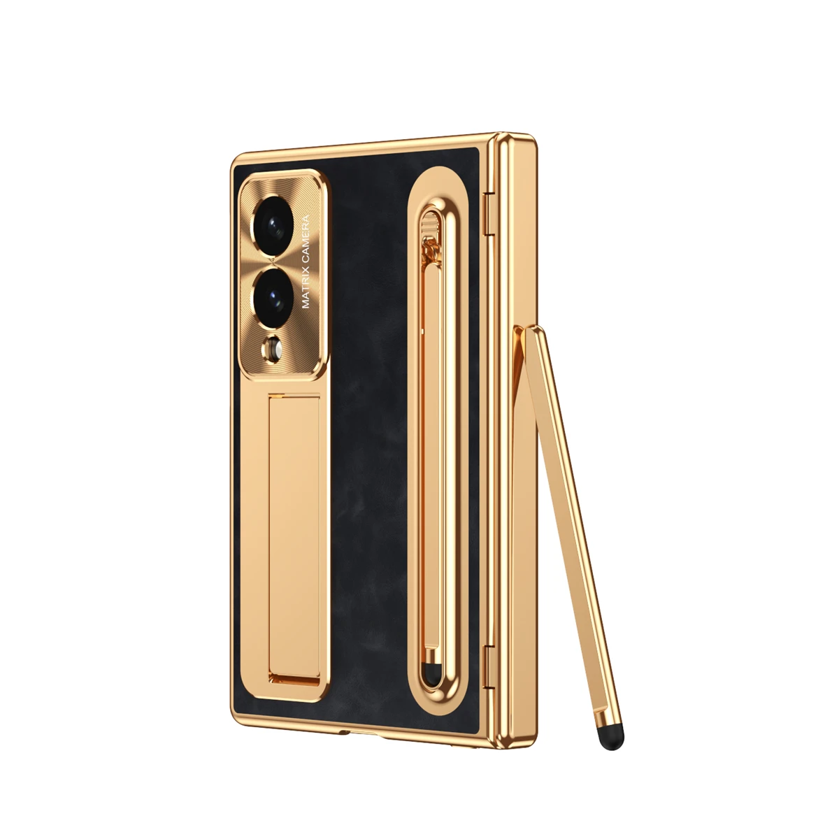 Premium Foldable Phone Case with Hidden Stand and Pen Slot - Includes HD Screen Protector