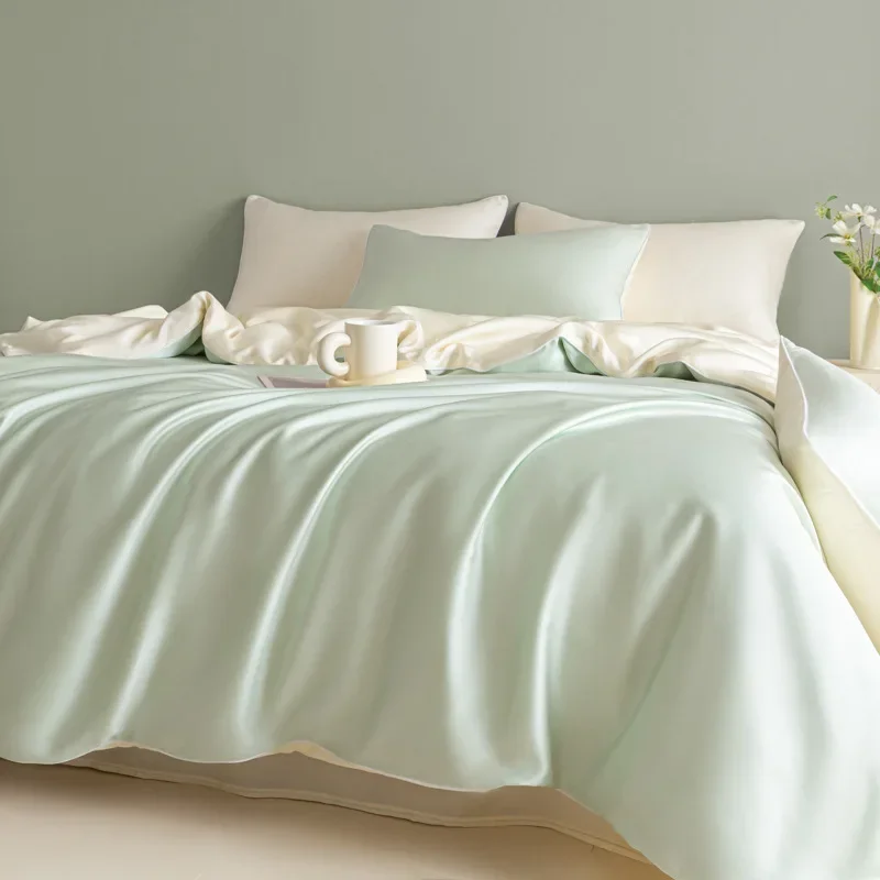 Cool Summer Ice Silk Quilt and Bed Sheet Set