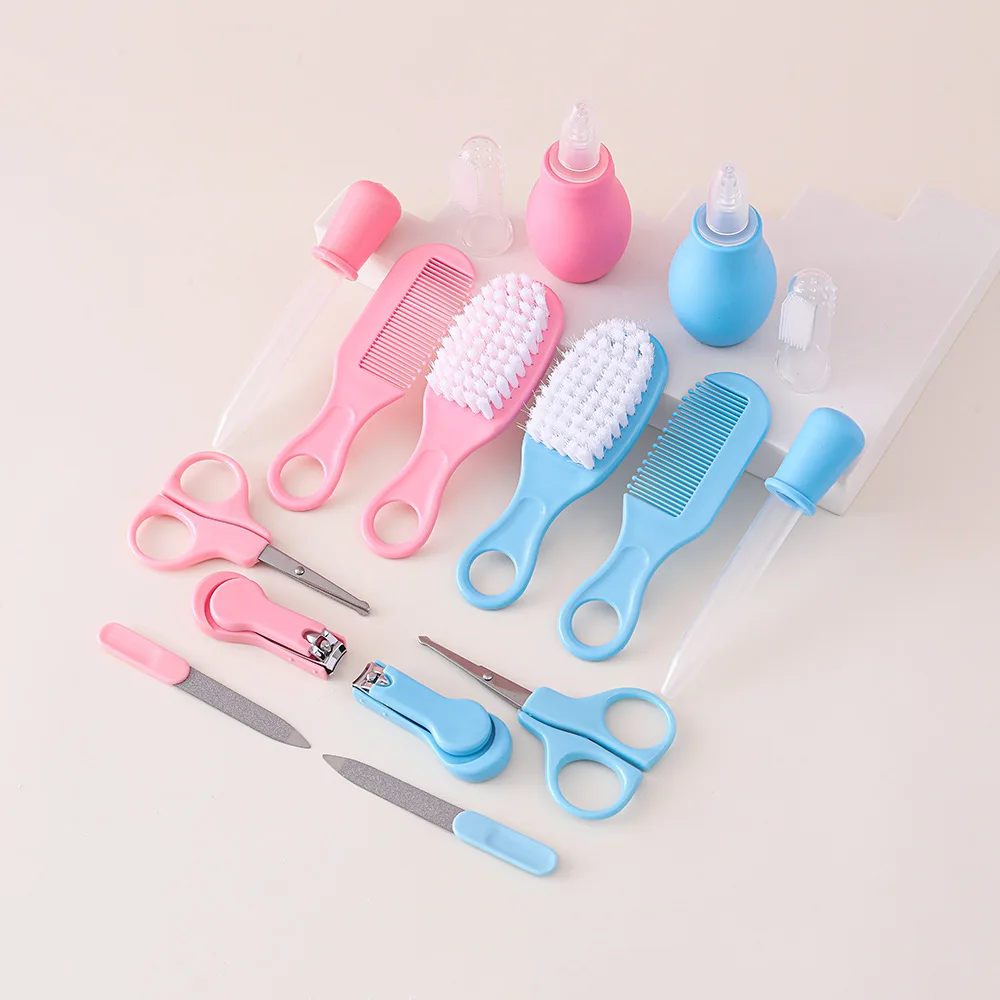 8/13pcs Baby Care EVA Bag Eight-piece Set Baby Nasal Aspirator Nail Scissors Cartoon Set Daily Cleaning Supplies Care Bag 4