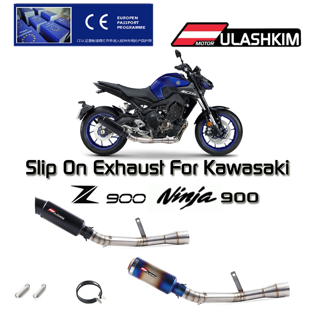 

Slip On For Kawasaki Z900 Ninja900 Motorcycle Full Exhaust Middle Pipe Connection Link Pipe Round 51mm Muffler