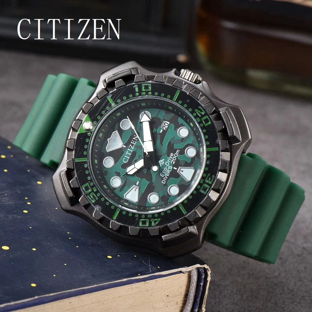Citizen Nuovi Orologi Da Uomo Top Brand Luxury Rubber Sport Watch Men Quartz Date Clock Orologio Da Polso Impermeabile Cronografo Orologio Uomo