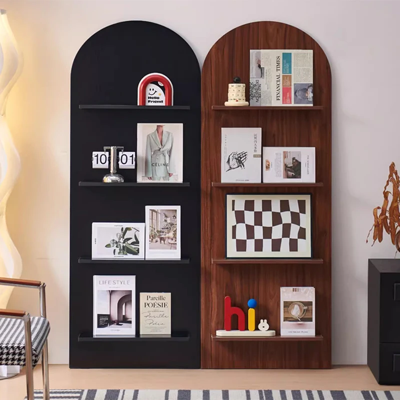 Vintage Floor Standing Magazine Rack Living Room Retro Book Shelf Wall-Mounted Literature Display Office Furniture Estante FYMR