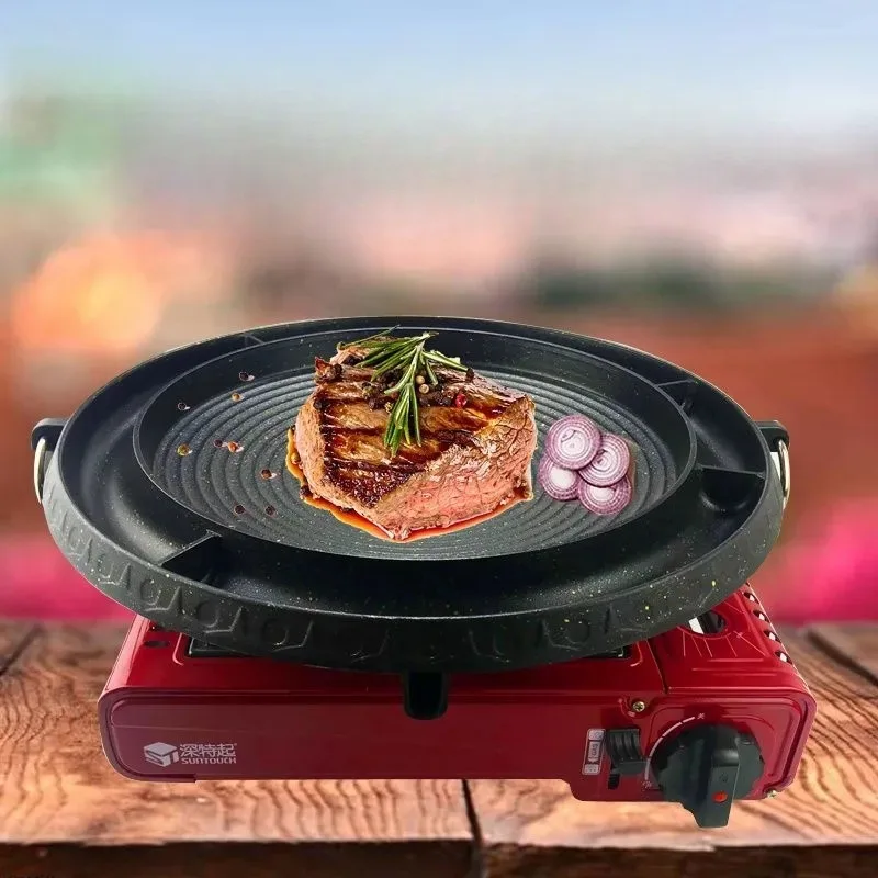 Grilling Rack Barbecue Accessories Cassette Oven Baking Pan Maifan Stone Convenient Home Outdoor Barbecue Dish Plate