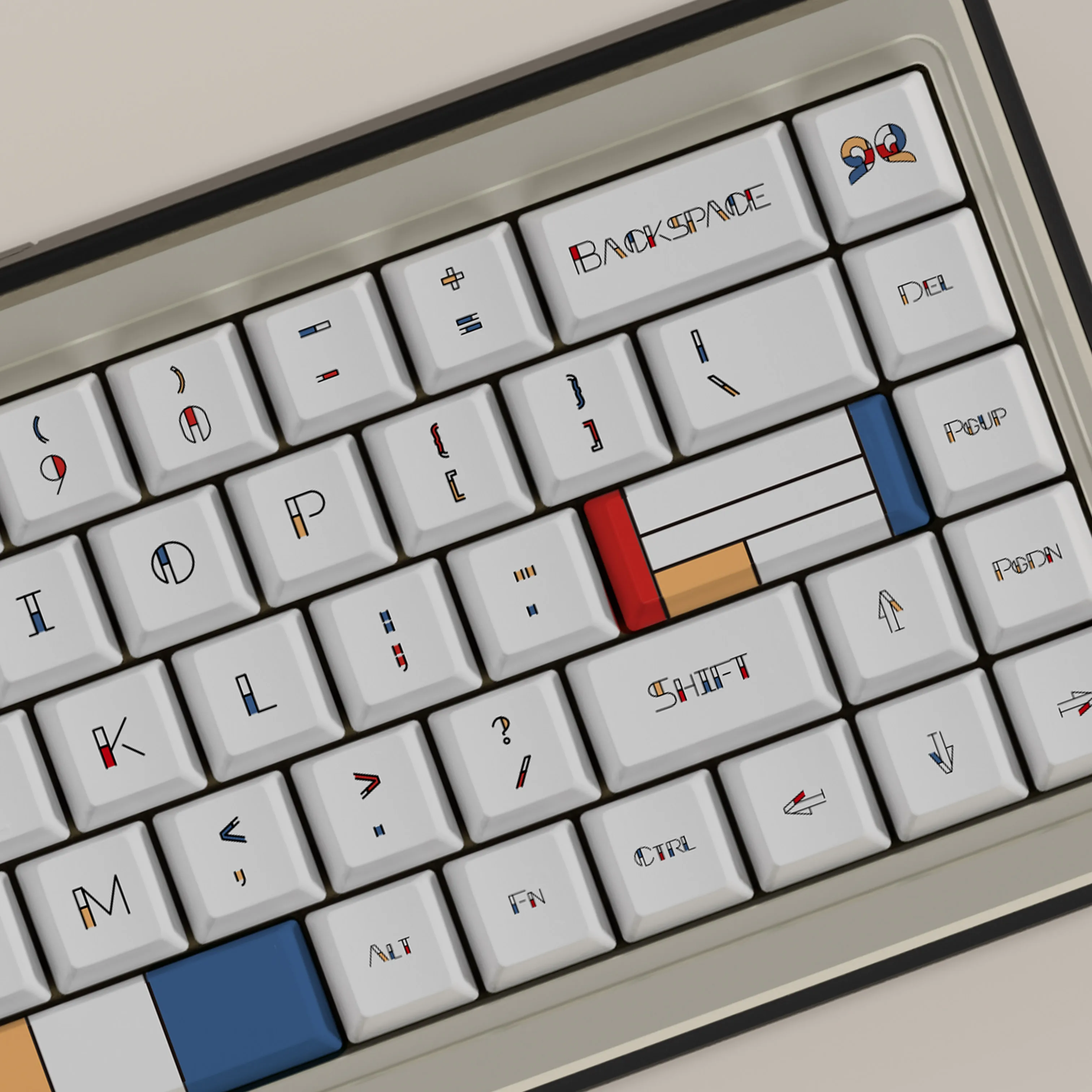 Mondrian Keycaps para Switch Pbt Sublimação de Dye Perfil Cherry Keycap para 60 65 75 80 96 980 104 108 mx Conjunto - Imagem 3