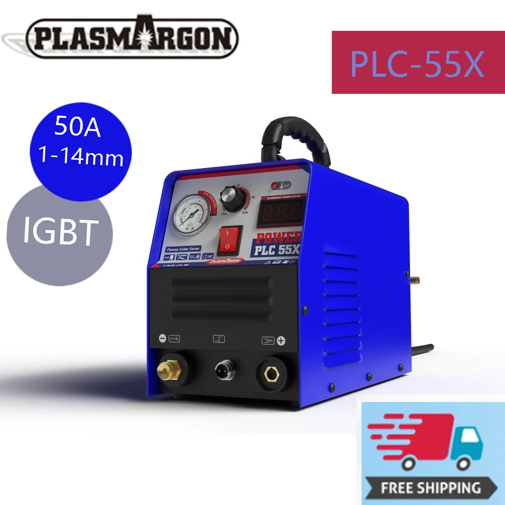 Plasmagon CUT55X  HF Plasma Cutter, DC IGBT Digital Control Anti-Drop Metal Cutting Machinery 220V+/-15% 14mm Clean 55Amps