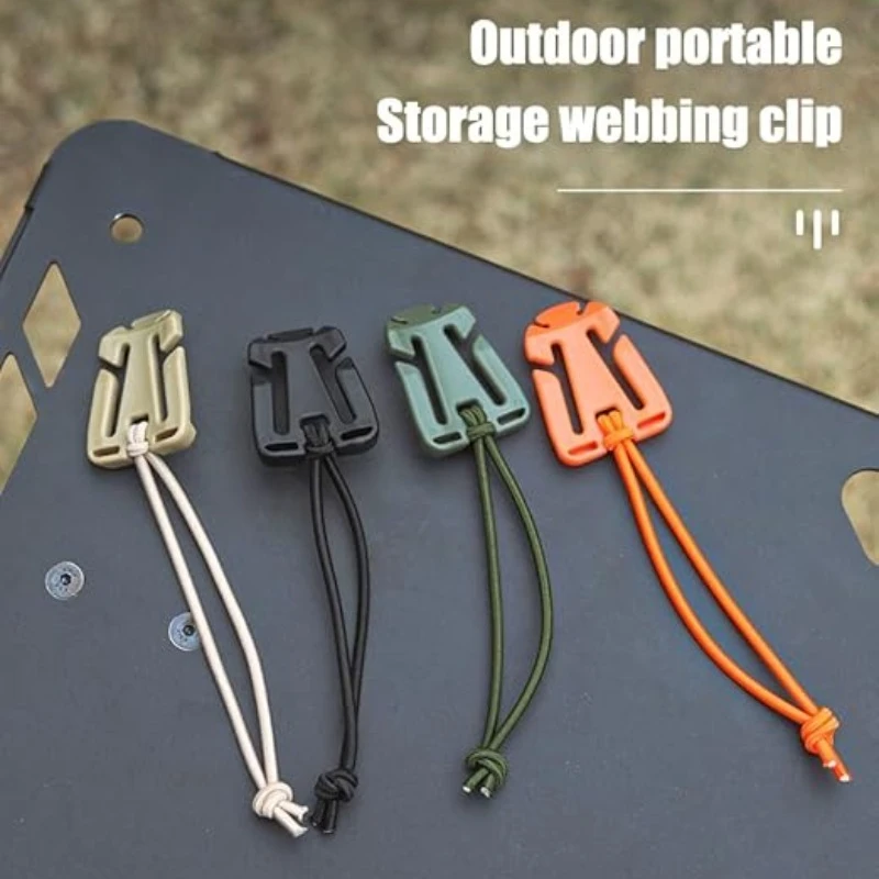 Backpack Buckle Clamp Carabiner Clips Nylon Camping Bag Hanger Hook Outdoor Camp Tube Strap Tactical Elastic Rope Ha