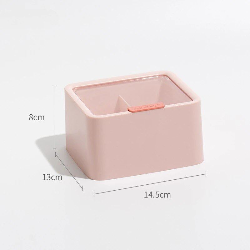 Transparent Covered Makeup Cotton Swab Lipstick Storage Box Nordic Style Double-layered Simple Desktop Storage Box 5