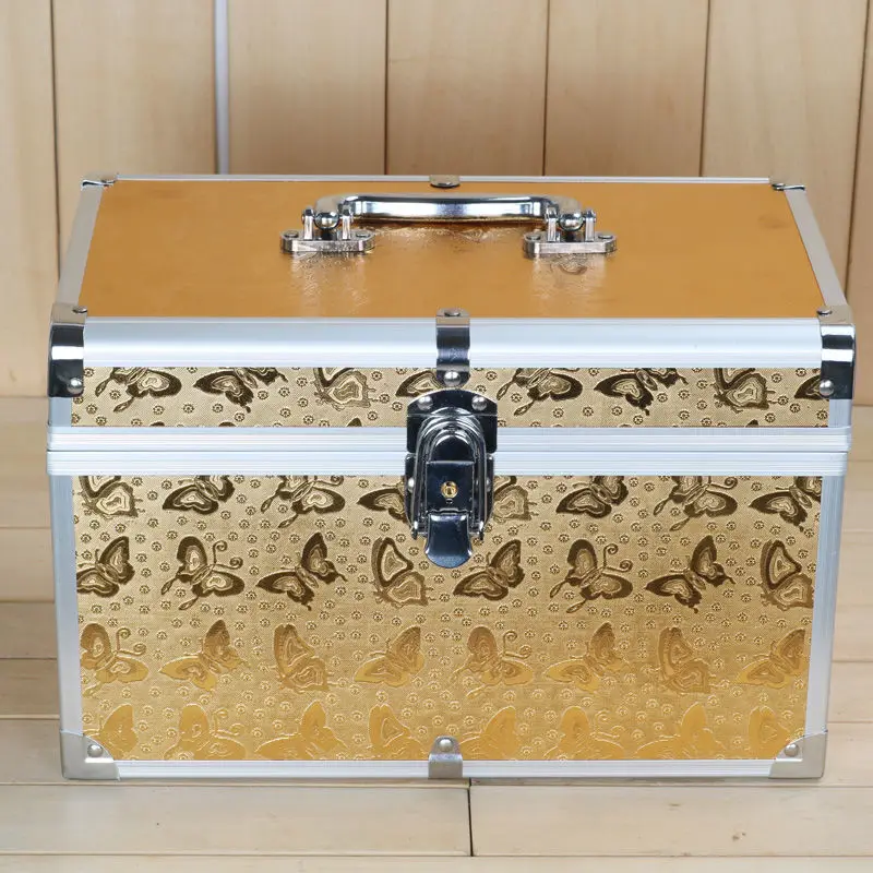 

New Alloy Makeup Box Artist Professional Beauty Cosmetic Cases Make Up Bag Tattoo Nail Multilayer Toolbox Storage Organizer Box