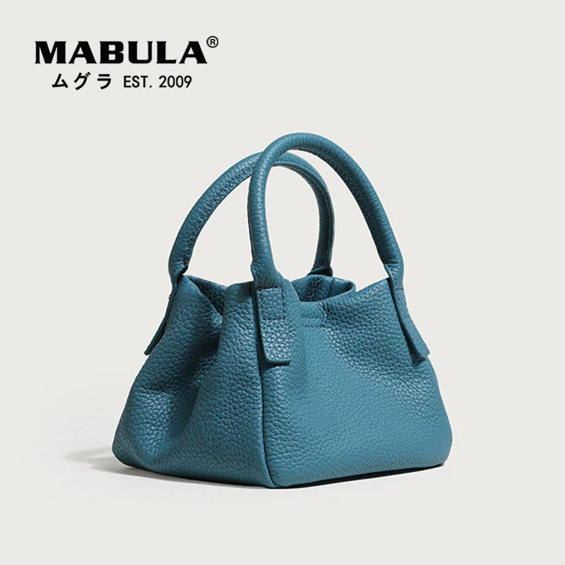 Blue leather handbag | Buy blue leather purse | Kalpané