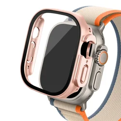Durable Tempered Glass + Protective Case for Apple Watch Ultra 2 - 49mm | Premium PC Bumper & Screen Guard Accessories (Rose gold 27)