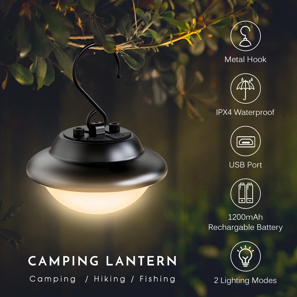 

Новинка 2022, уличный фонарь для кемпинга с 2 режимами светильник, водонепроницаемая IPX4 теплая Светодиодная лампа для экстренных случаев, пешего туризма, снаряжения для выживания