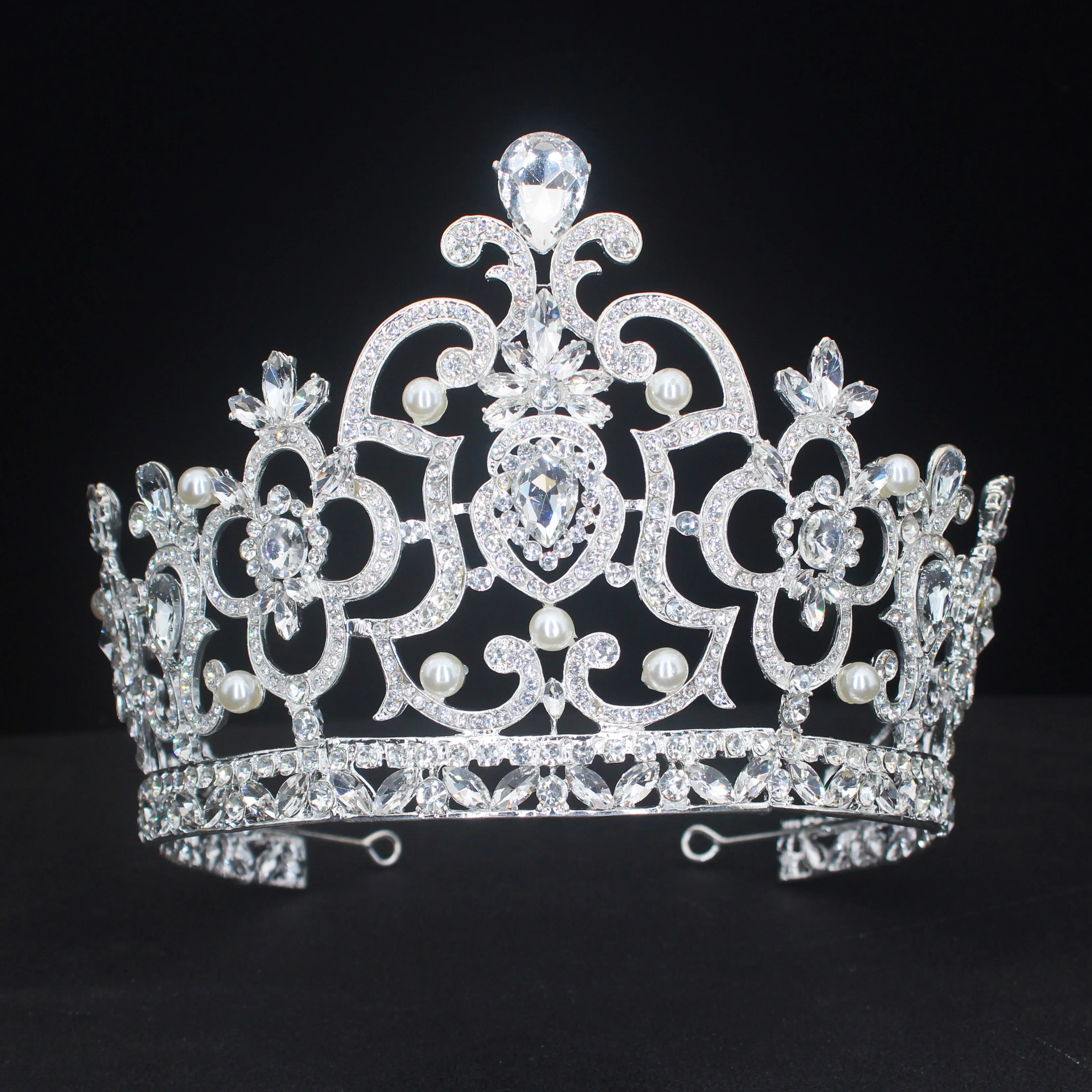 Vintage Herren Royal King Crown Queen Tiara Krone Braut Abschlussball Zubehör Metall Prinz Kronen Tiaras Vollrunde Partyzubehör – Detail 14