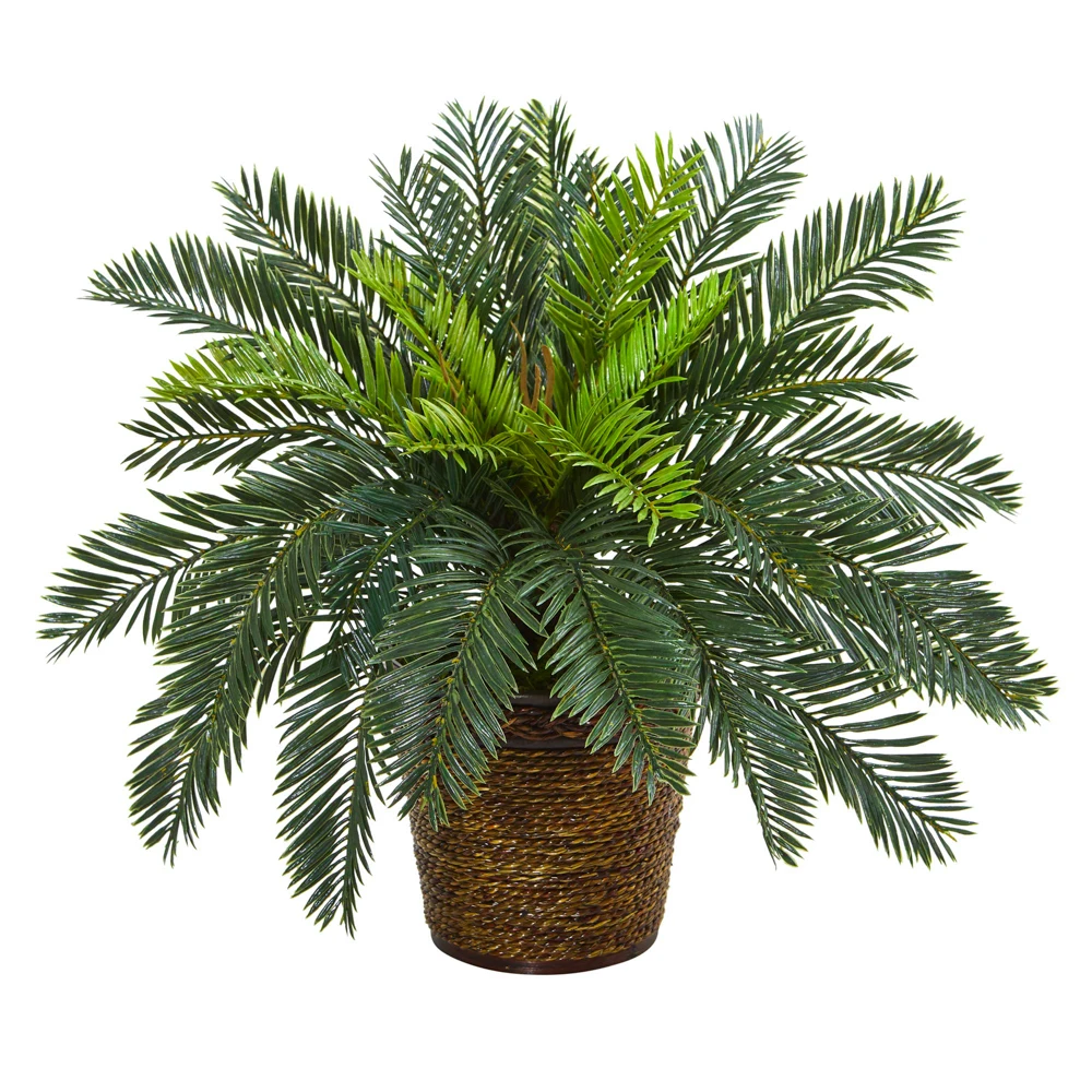 45cm große künstliche Palme Zweig tropische gefälschte Cycad Pflanzen Kunststoff Kokosnuss baum Blätter für Hausgarten Party Hochzeits dekor