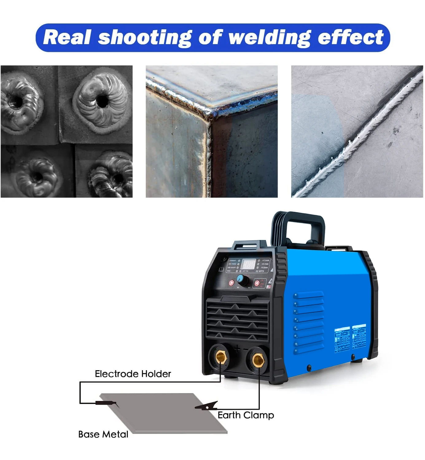 Welding Machine 200A ARC 110V/220V Dual Voltage Welder IGBT Stick MMA Welder LED Display Electrode Holder Work Clamp PROSTORMER 3