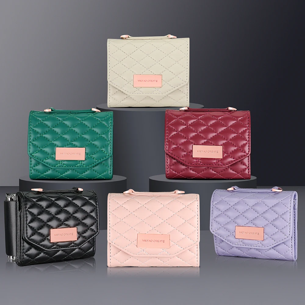 Crossbody Kaarten Solt Lieder Portemonnaie Hülle fir Samsung Galaxy Z Flip 6 5 4 3 5G Flip6 Flip5 Riemen Diamant Dräifach Falt Täsch Cover_voghion.com