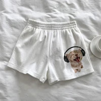 Y2k Loose Women's Shorts High Waist Star Fun Kitten Print Summer Harajuku Fashion Sports Sweatpants Beach Y2K Clothing