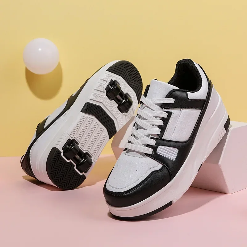 Kids Shoes Red Sneakers Shadow Sneakers Fashion Roller Skate Shoes Kids Children Casual Sports Toy Gift Games Boys 4 Wheels Sneakers Girls Boots Ultra Light Rollerskate