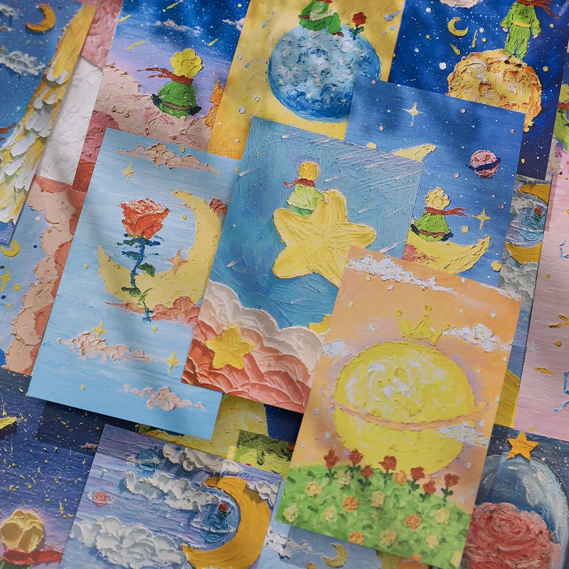 30 pcs Little prince theme Cardboard decoration paper message postcard DIY Diary Scrapbooking Background paper scrapbook paper scrapbooking material scrapbook materials diy craft materials scrapbooking paper