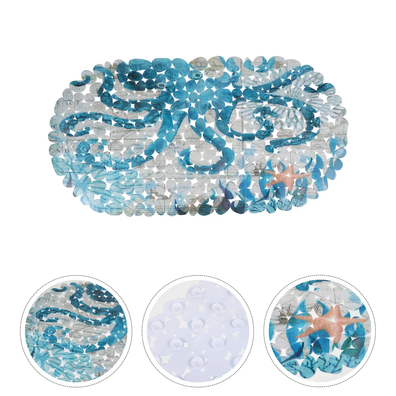 

Non-slip Bath Mat Area Rugs Bathroom Accessories Suction Cup Foot Pad Anti-Skid Floor Printed Pvc Bathing Elder