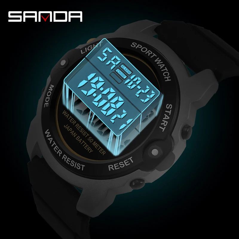 SANDA Luminous Digital Watch Women Outdoor Sports Alarm Clock Watch Multifunctional Waterproof Digital Watches Gift Reloj Mujer