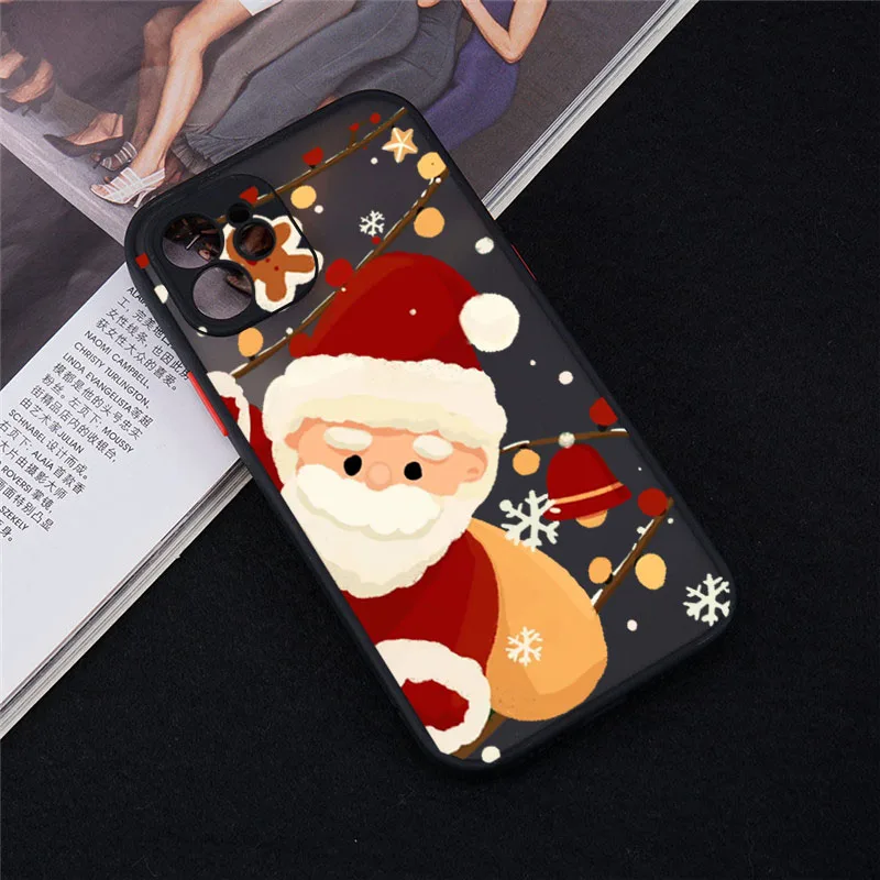 Festive Cartoon Santa Matte Hard Phone Case