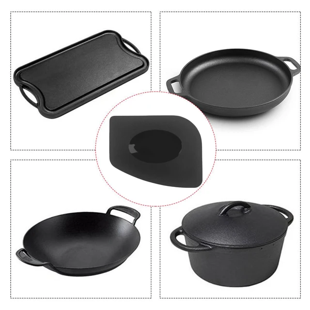 2Pcs Grill Pan Scraper Set Lodge Cast Iron Pans Mosogatógép Biztonságos Konyhai Edények Serpenyő Tisztító Kaparó - Image 4