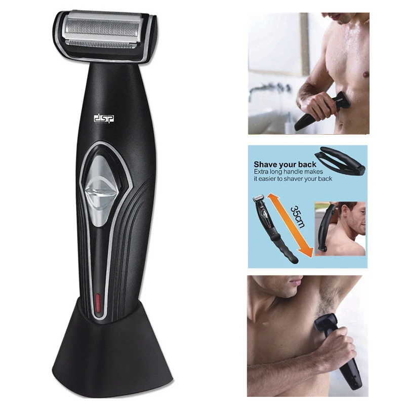 Body&Back Wet Dry Electric Shaver for Men Ball Groin hair trimmer rechargeable Pubic body groomer shaving machin with attachment electric shaver
