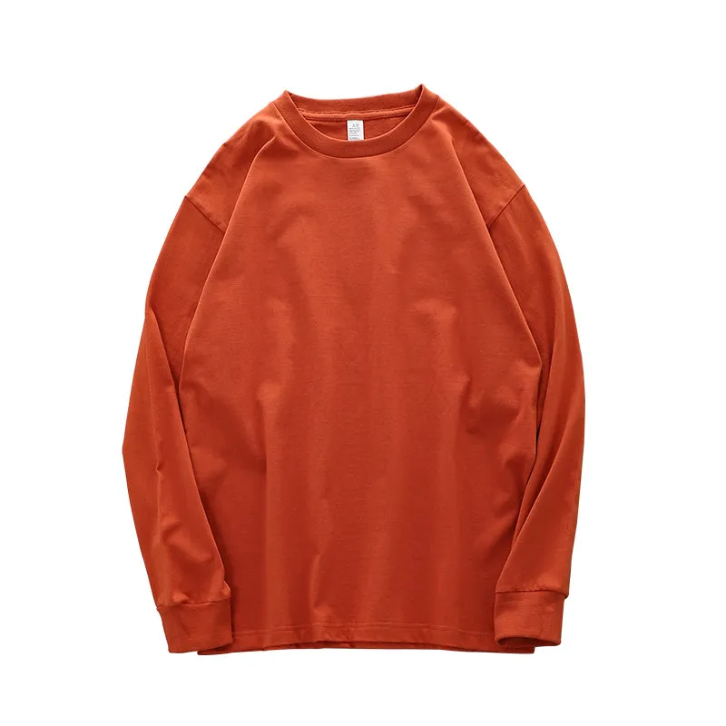 Camiseta de manga larga de peso pesado de 280 g de Dukeen para hombre, camisetas 100 % algodón, camisetas de gran tamaño de color liso, camisetas lisas, ropa para hombre