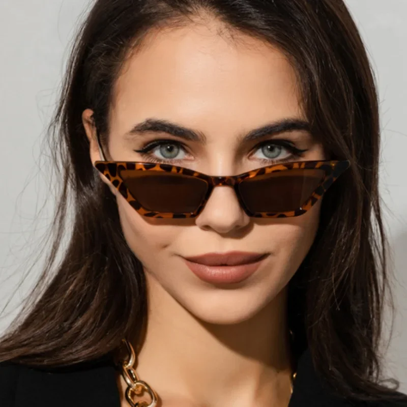 

Fashion Sunglasses Women's Cat Eye Small Frame Sunscreen Personality Retro Glasses Trend Dazzling Sunglasses Uv400
