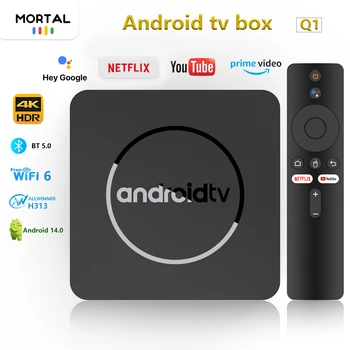Global Version Q1 Android14 StreamingTV Box Youtube Netflix 4K Ultra HD AllwinnerH313 Google Assistant HDR10 2G16G Dual 5G Wifi
