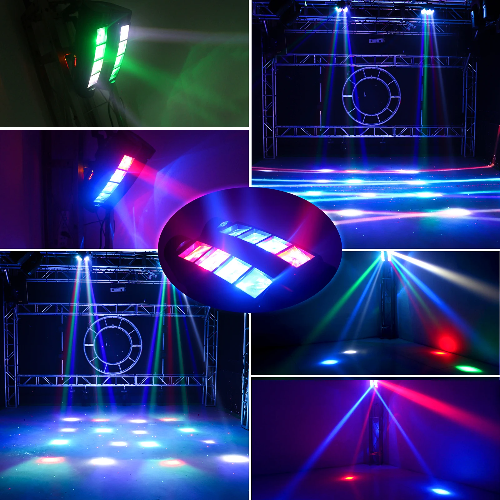 U'King 2PCS Mini LED Spider Light 8x10W RGBW Beam Moving Head Light DMX512 Stage Lighting Effect For DJ Disco Party Bar Wedding