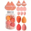 14pcs Makeup Sponge Set With Storage Jar Latex-Free, Makeup Sponge Finger Puff, Dual-Use Wet & Dry Foundation Cosmetic Puffs 6