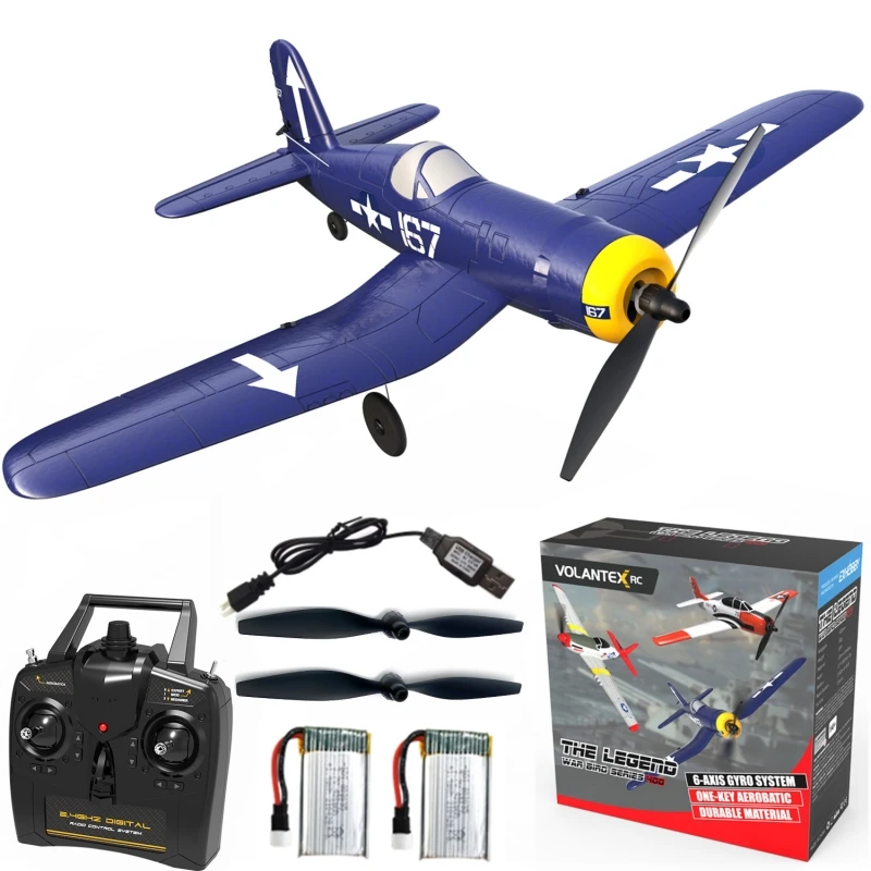 

Volantex F4u Corsair Rc Plane One-key Aerobatic 2.4g 4ch Epp Foam 400mm Wingspan Remote Control Child Airplane Aircraft Toy