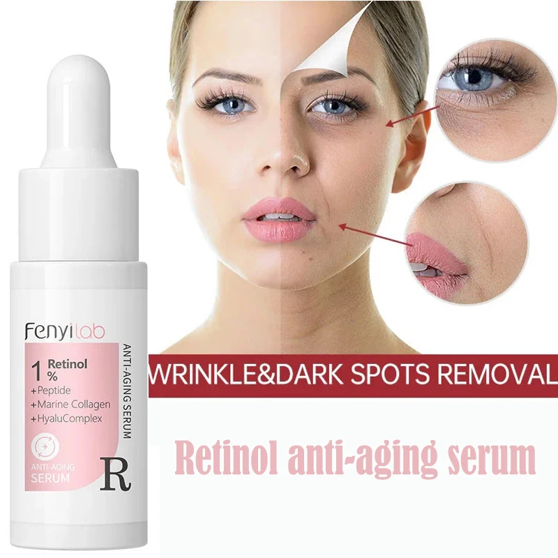 Retinol Wrinkle Removal Face Serum Anti-Aging Whitening Serum Remove Dark Spots Shrink Pores Firming Korea Skin Care Products cleaning tooth whitening essence effective remove plaque serum yellow teeth tooth stains removal serum fresh breath toothpaste