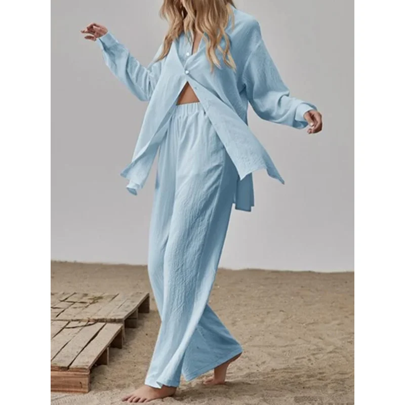 Linen Pants Set Women's AliExpress