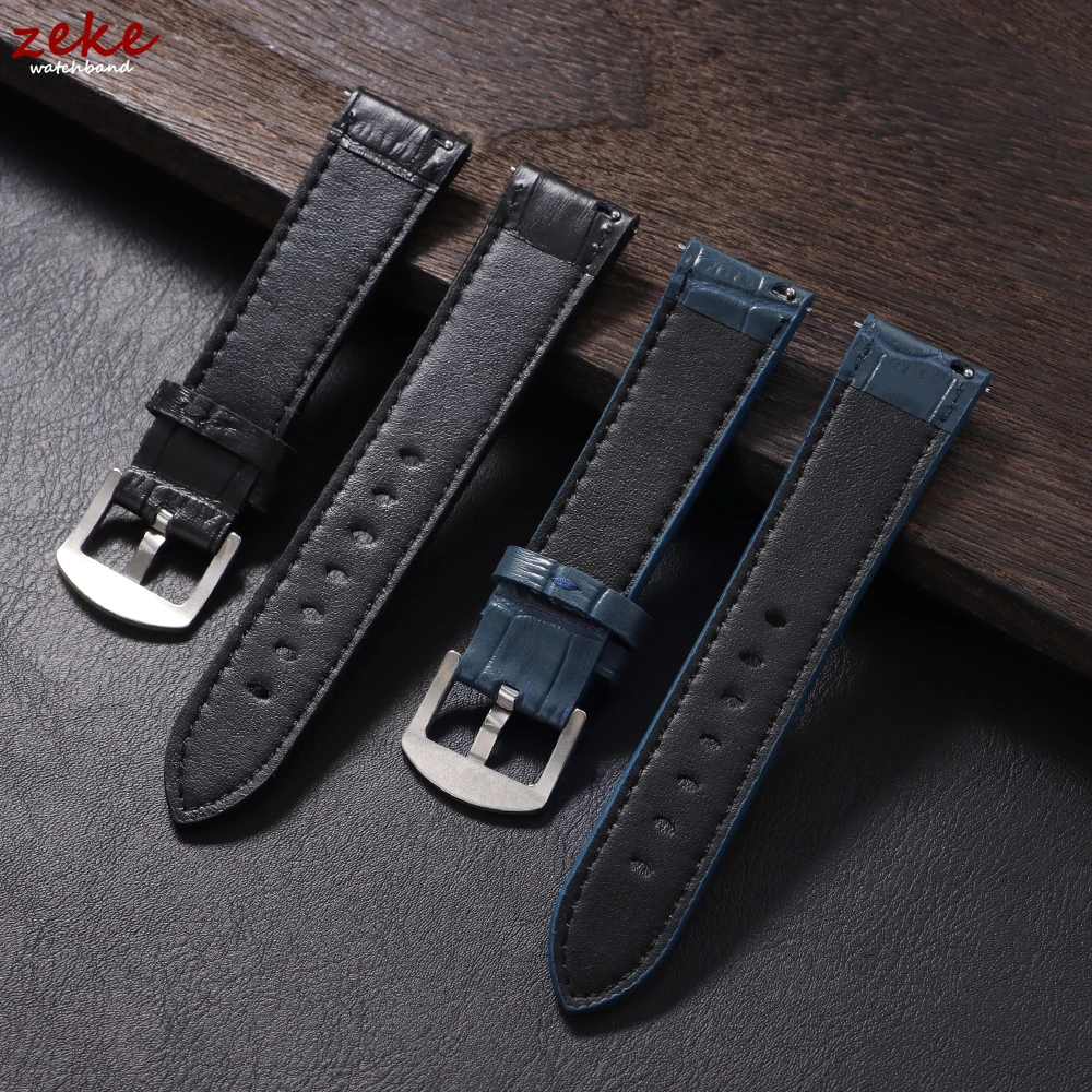 Elegant Slub Pattern Genuine Calfskin Leather Watch Strap – Universal Fit Watchband
