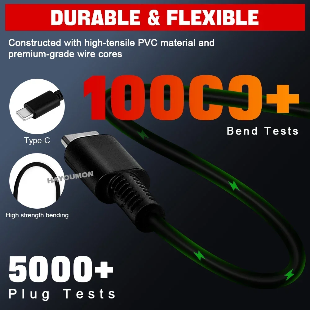 Universal Fast Type C USB Power Supply Wall Charger Cable - 60W Charging Adapter