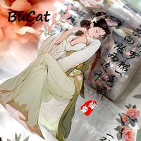 2m/Roll Ancient Style Girls PET Transparent Tape Decorative Adhesive Stickers for Scrapbooking Journal Sticker scrapbooking 2
