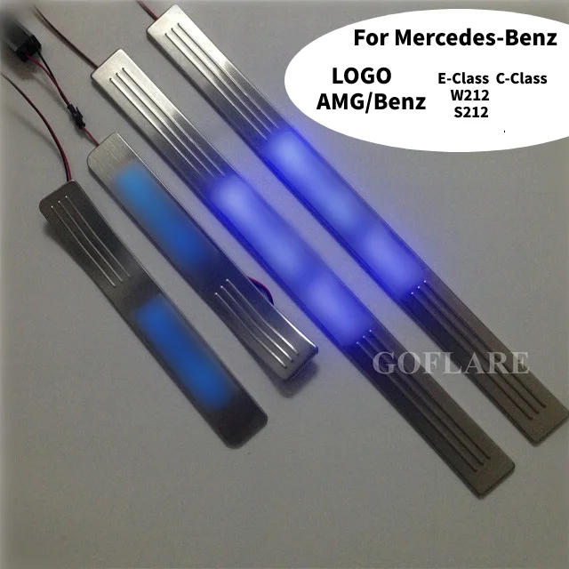 

Car Accessories For Mercedes Benz AMG E-Class W212 S212 V212 2009-2016 LED Door Sill Scuff Plate Sills Protector Welcome Pedal