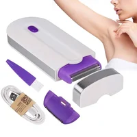 2 In 1 Rechargeable Electric Epilator Women Painless Hair Removal Epilator Device Instant Sensor Light Shaver Dropshipping 1