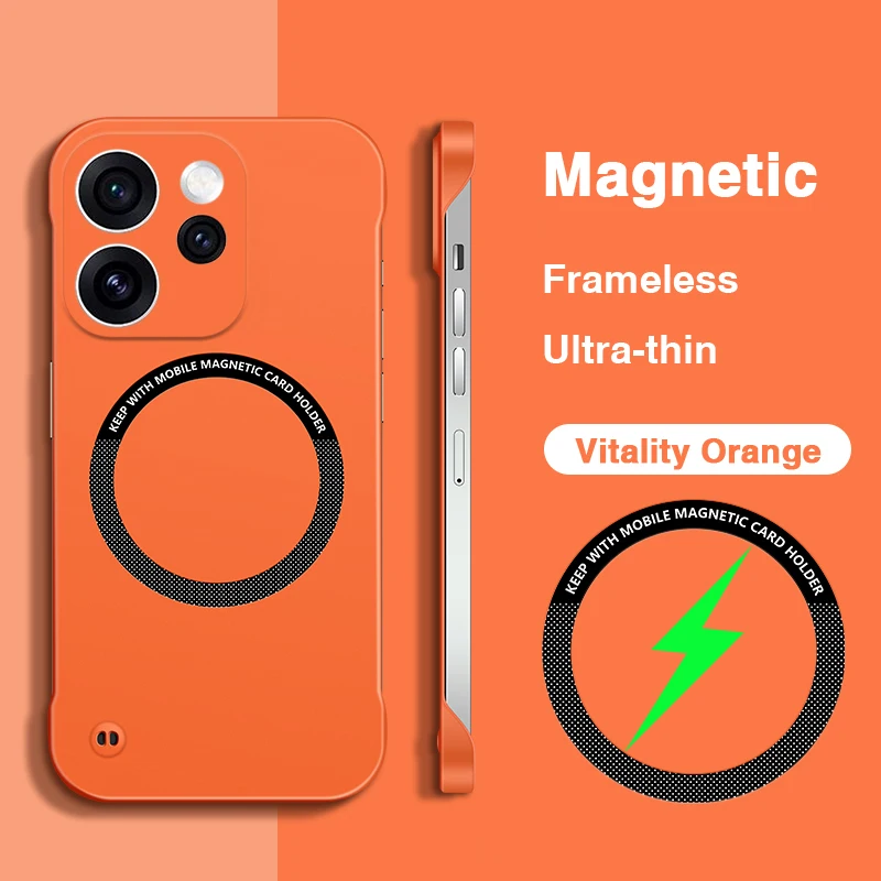 Sleek Magnetic Wireless Charging Phone Case - High-Quality Thin Back Cover with No Borders