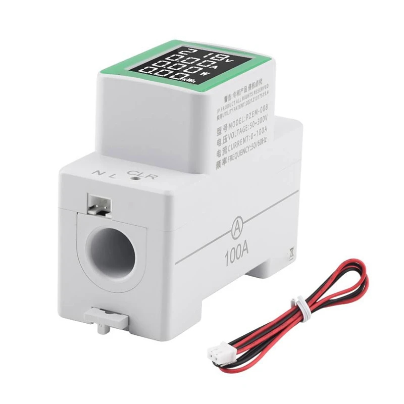 

Promotion! Digital Display Multi-Function Rail Meter Voltage And Current Meter AC50-300V/100A Electric Quantity Power Tester