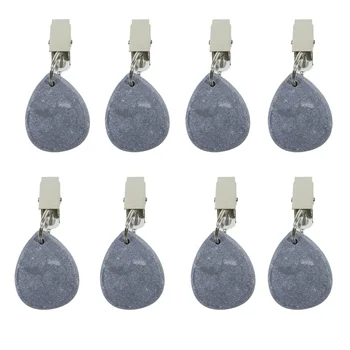 8/16PCS NUOVI pesi per tovaglie a sospensione in marmo a forma di goccia con clip Tovaglie da campeggio riutilizzabili compatte e delicate per esterni 1