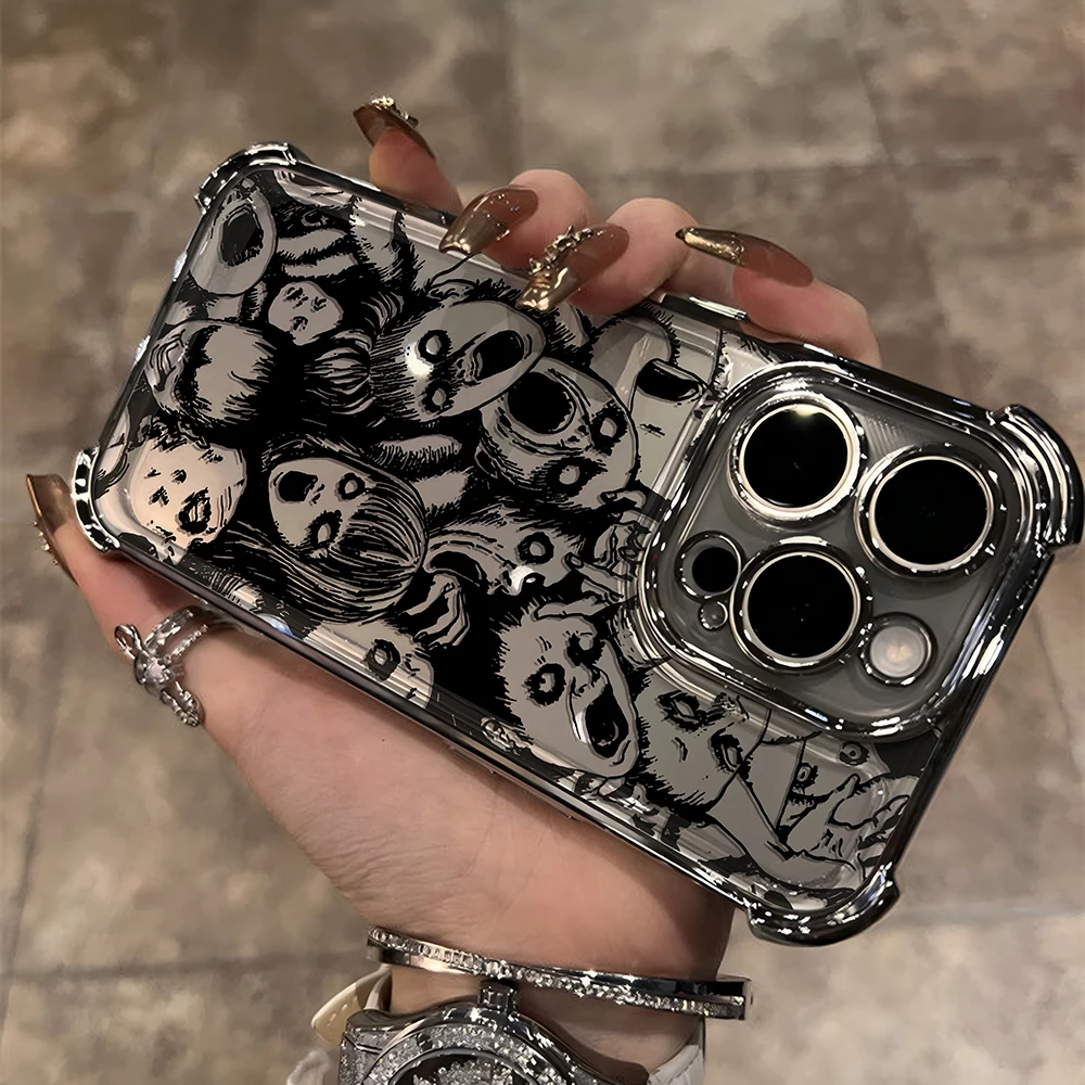 Junji Ito Horror Art Plating Case - Premium Anti-Fall Airbag Back Cover