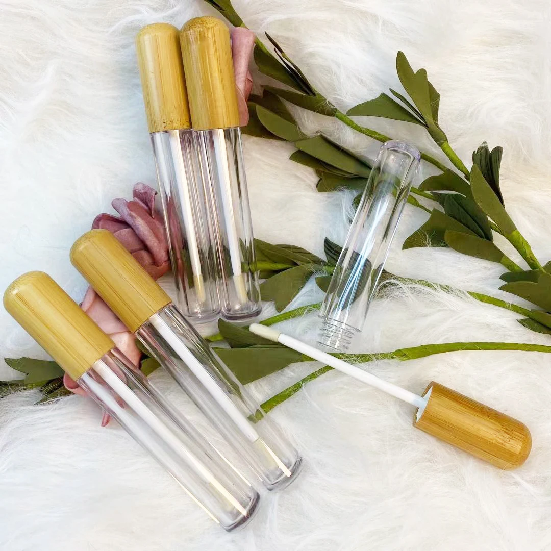 

5ml Luxury Refillable DIY Bamboo Cosmetic Lip Gloss Lip Balm Tube Packaging Containers Empty Beauty Lipstick Lip Glaze