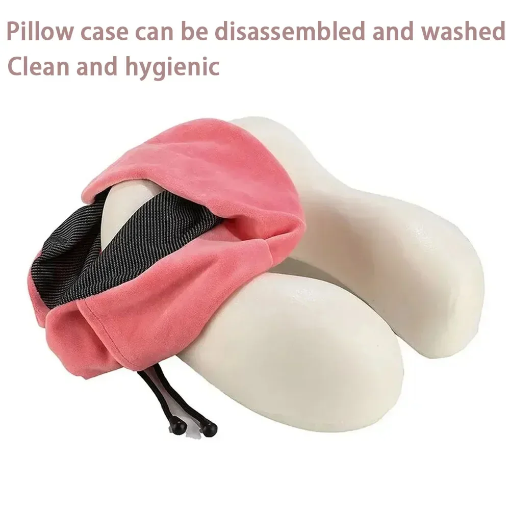 Memory Foam U-shaped Pillow Neck Support Travel Portable Student Sleeping Aid Airplane Pillow Neckrest U-pillow neck pillow