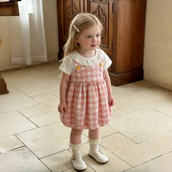 Floral Plaid Girl Dress 1