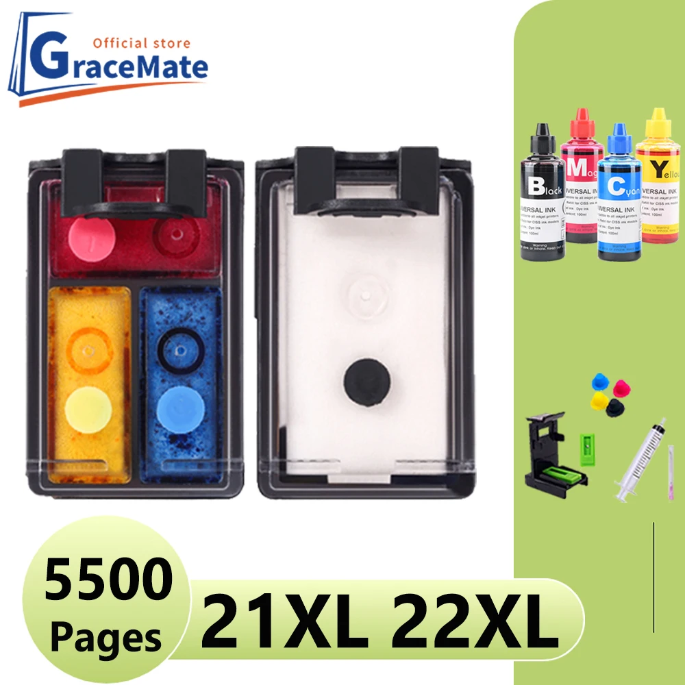 Ricarica Compatibile Ciss Per Cartucce D'Inchiostro Hp 21 22 Hp 21 Hp 22 Per Hp Deskjet F2280 F2180 F2200 F4180 F300 F380 D2300 Psc 1401