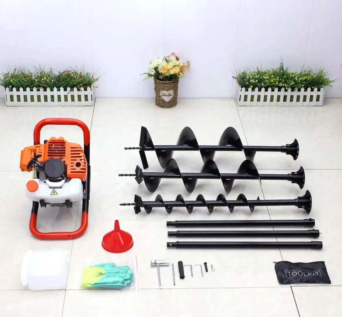 

52CC Earth Auger 1E44-5F Two Stroke Ground Digging Machine Agricultural Machinery Gasoline Cultivators Post Hole Digger Set
