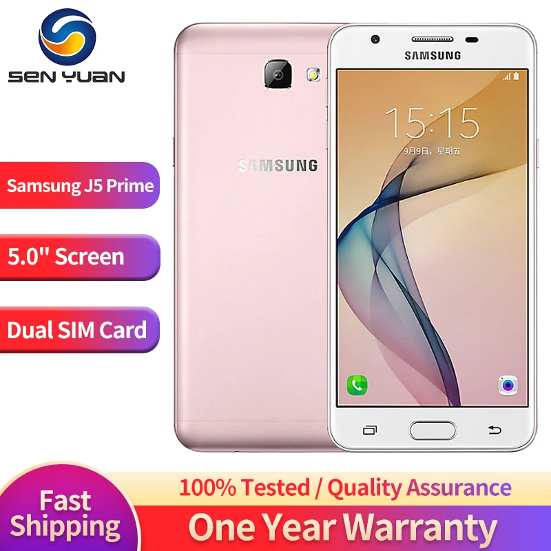 

Original Samsung Galaxy J5 Prime G570F 4G Mobile Phone Dual SIM 5.0'' 2GB RAM 16GB ROM CellPhone 13MP+5MP Quad Core SmartPhone